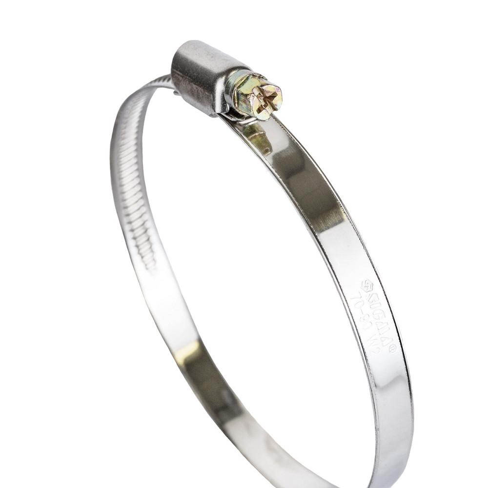 Хомут черв'ячний неіржавкий 9 мм D70-90мм 10 шт. SIGMA (2510151) Київ - фото 2