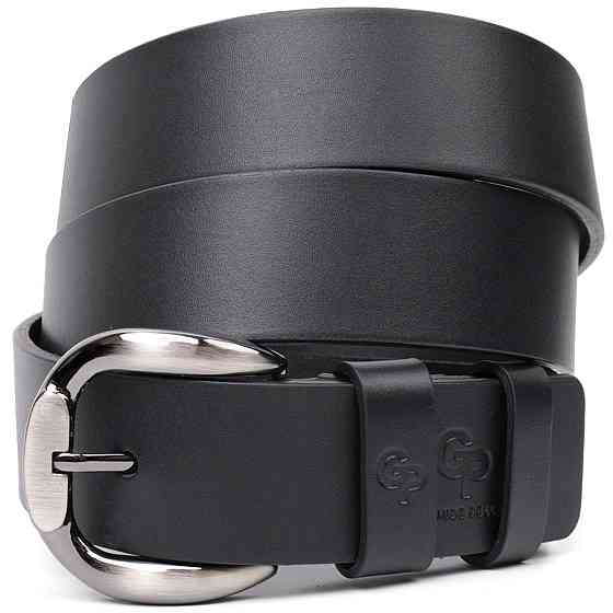 Люксовий ремінь під джинси з натуральної шкіри GRANDE PELLE 11691 Чорний Київ