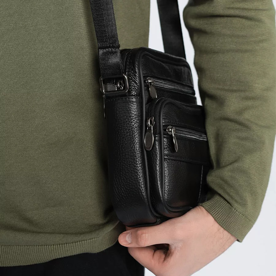 Сумка для документов для работы, Сумки-мессенджеры почтальонки, Мужска черная сумка MX-75 Львов - изображение 6