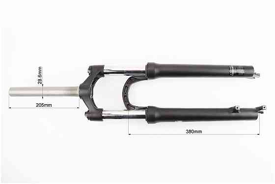 Вилка 27,5" амортизаційна, без різьби 1-1/8" (28,6мм), шток 205мм, з ходом 100мм, Disk-brake, M Lockout, алюмінієва, чорна BLOOKE XC20 Київ