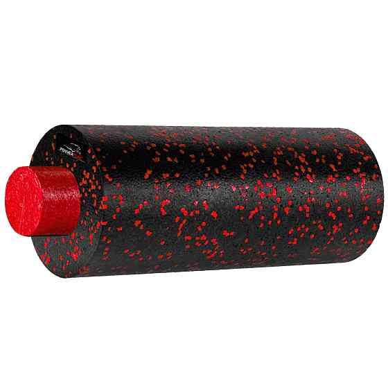 Масажний ролик (роллер) гладкий PowerPlay PP-4348 2 in 1 EPP Foam Roller Чорно/Червоний (33x14см.) Кам'янське