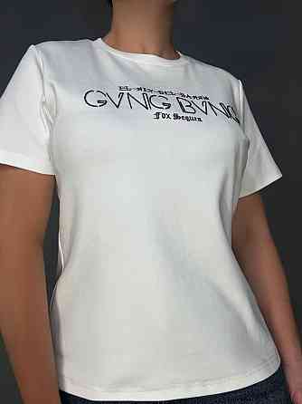 Футболка жіноча A-N 30153 з вишивкою базова однотонна one size, білий, one size Київ