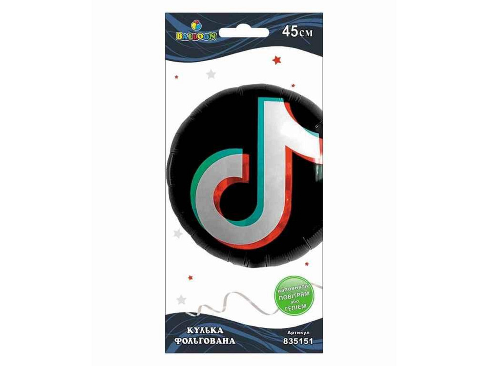 Кулька фольгована TikTok 45 см 835151 ТМ PELICAN Київ - фото 1