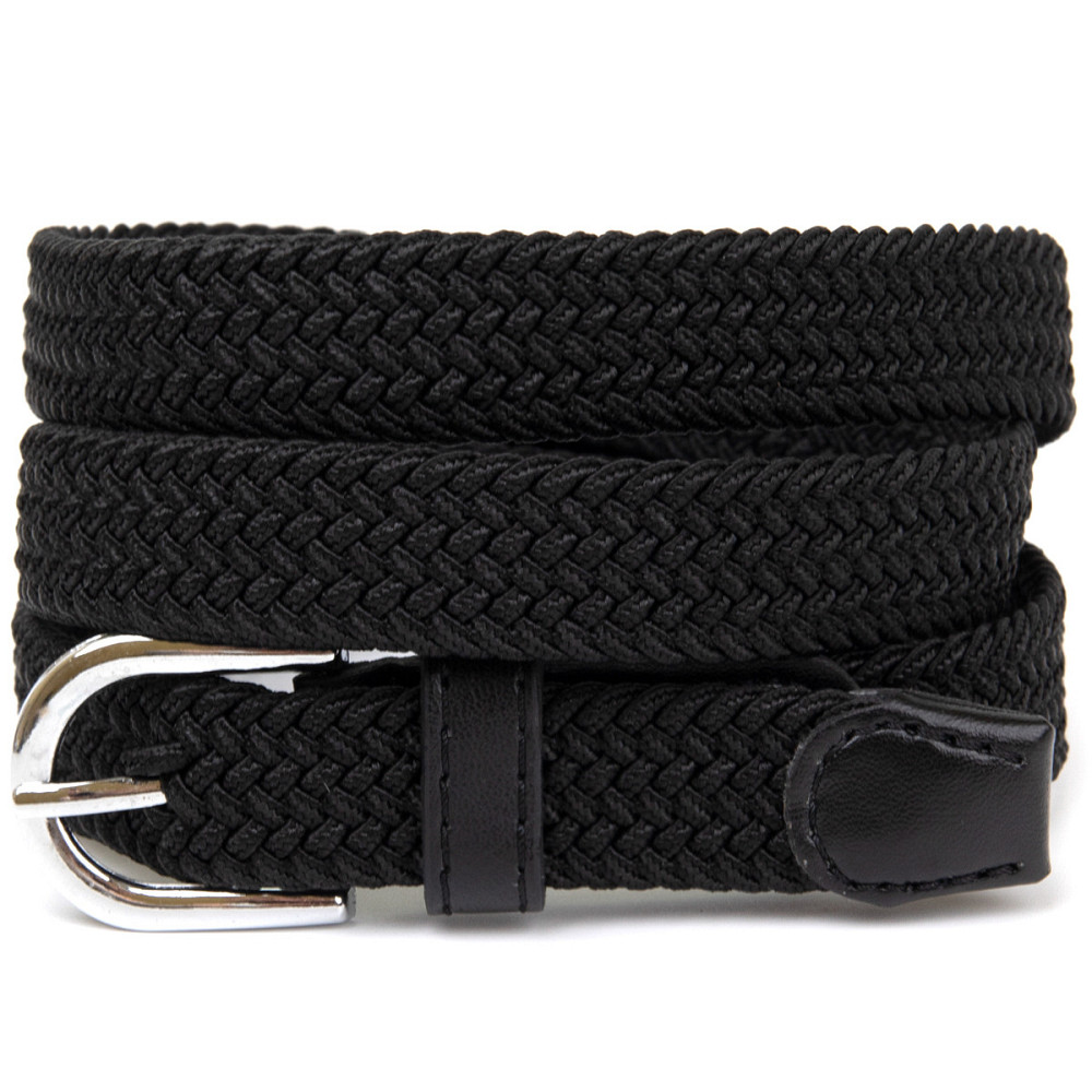 Текстильный тонкий женский ремень классика Vintage 20544 Черный Киев - изображение 1