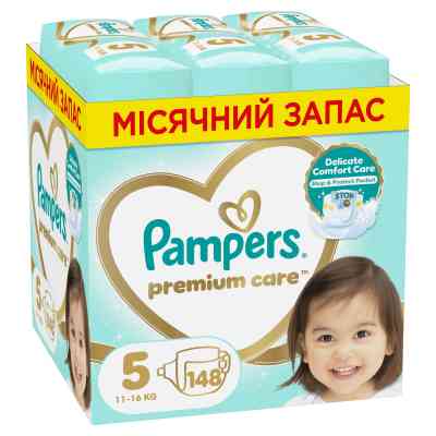 Подгузники Pampers Premium Care Розмір 5 (11-16 кг) 148 шт (8006540855973) Винница