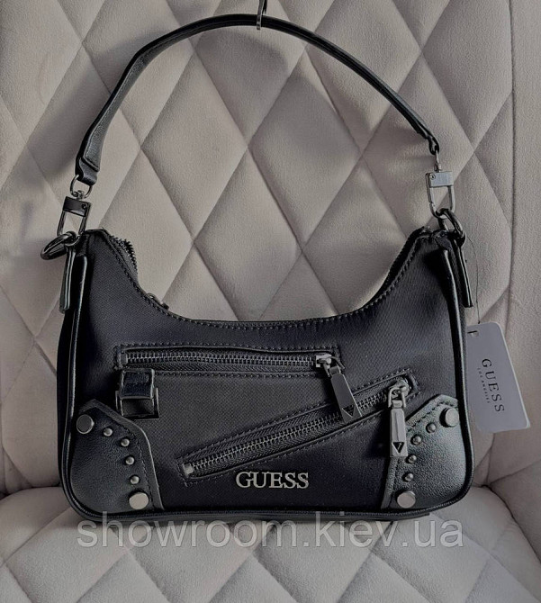 Комплектна жіноча сумка на плече Guess (812820) чорна Київ - фото 9