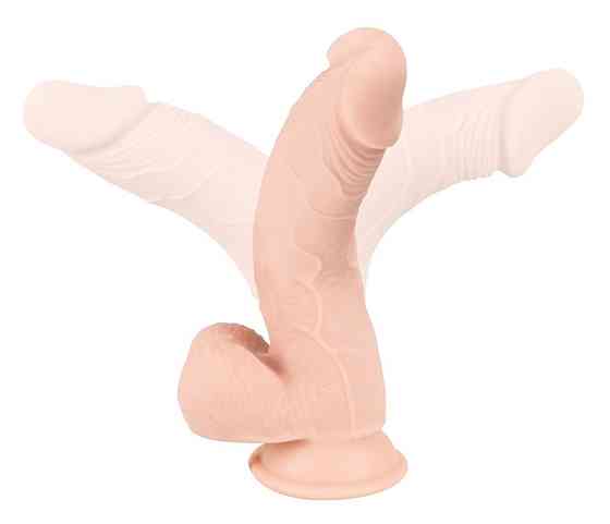 Фаллоимитатор с мошонкой - Nature Skin Medium Bendable Dildo Sex Aura Киев