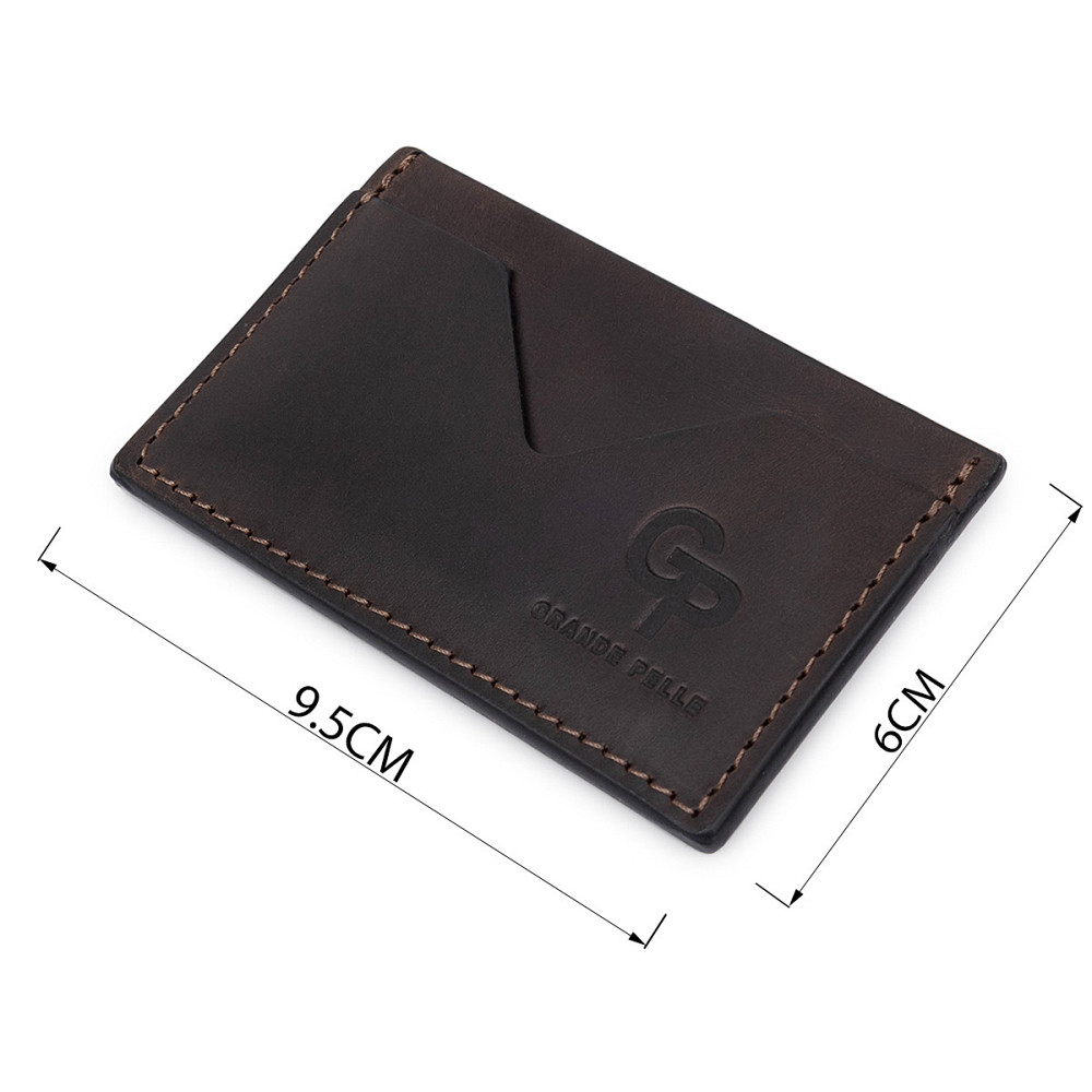 Кожаный матовый картхолдер GRANDE PELLE 11526 Коричневый Киев - изображение 8