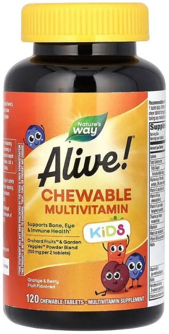 Вітаміни для дітей  Nature's Way Alive! Multi-Vitamin 120 жув таблеток Апельсин і ягоди Київ - фото 1