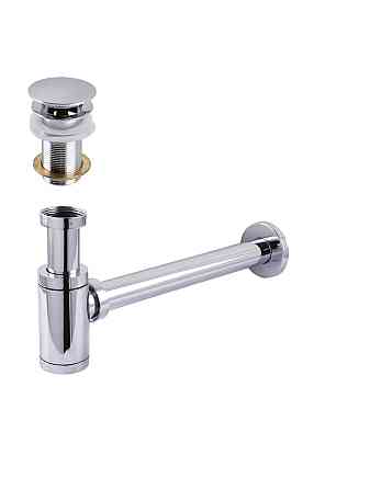 Сифон металлический с донным клапаном Globus Lux GS-32-105-03B (000030296) Киев