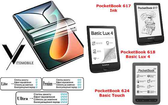 Полиуретановая пленка HyperClear Guard для PocketBook 617, 618, 624 Киев