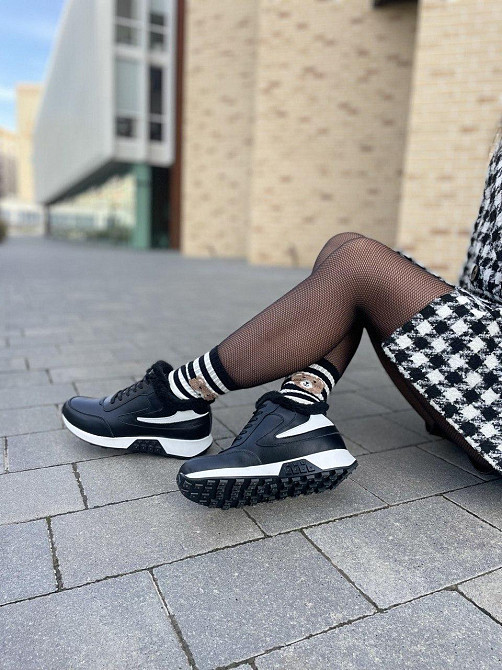 Ditas Кроссовки женские DITAS черный/белый натуральная кожа+замша зима 38р.39р.40р. (5312) Коломия - фото 8