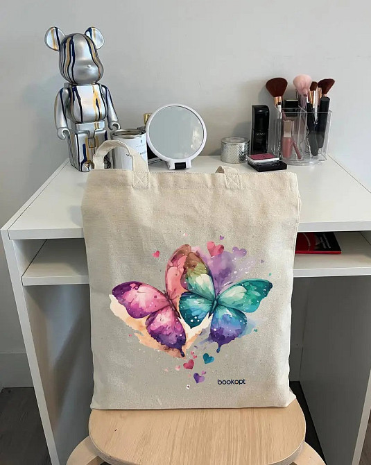 Екошопер BookOpt ВК4060 Кольорові метелики в любові бежевий Київ - фото 3