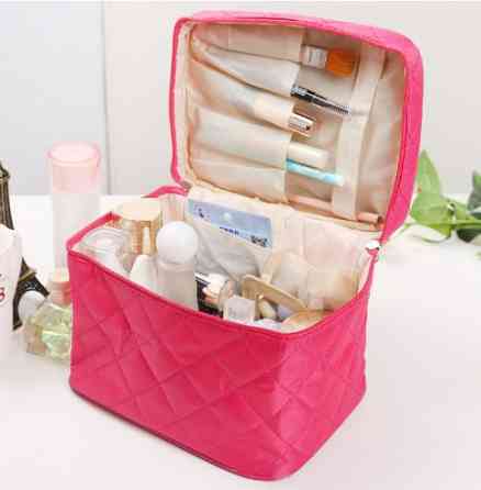 Косметичка женская вместительная 12 на 14 на 22 см розовый Киев