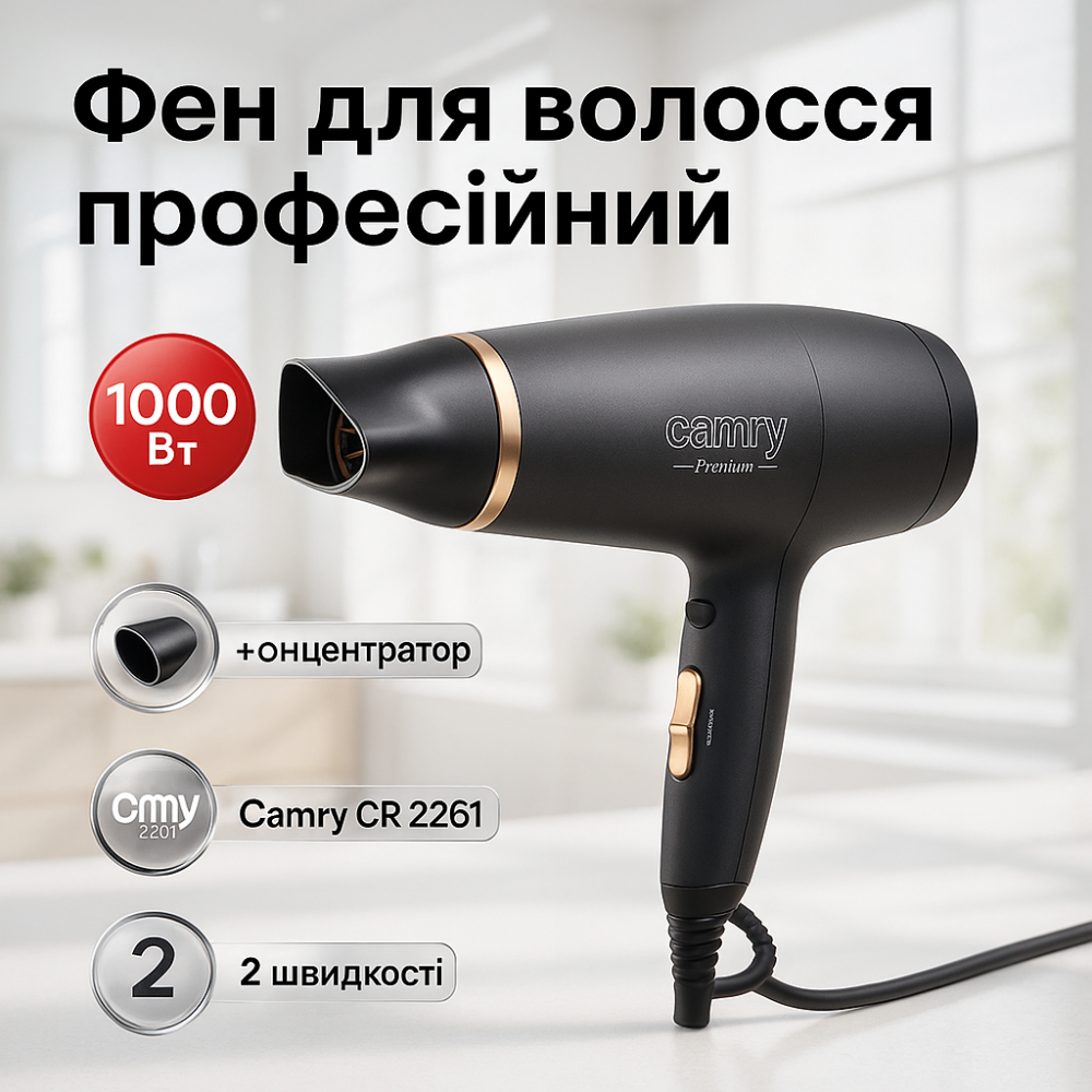 Фен дорожній складаний Camry CR 2261 1200Вт ZR-75 Львів - фото 15