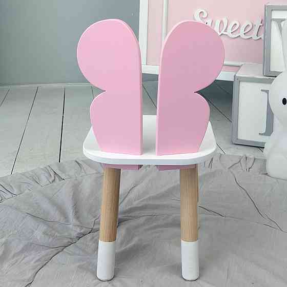 Дитячий стільчик метелик 26.5х26х25см, стілець у дівчачу кімнату, білий з рожевим Київ