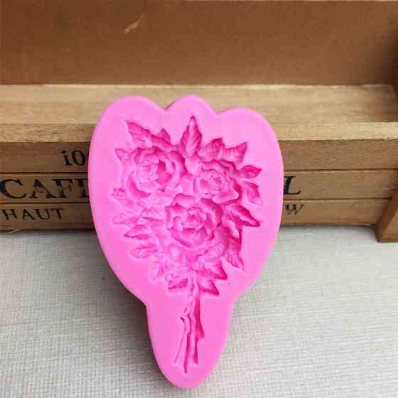 Молд кондитерский Букет роз 73 на 40 мм розовый Киев