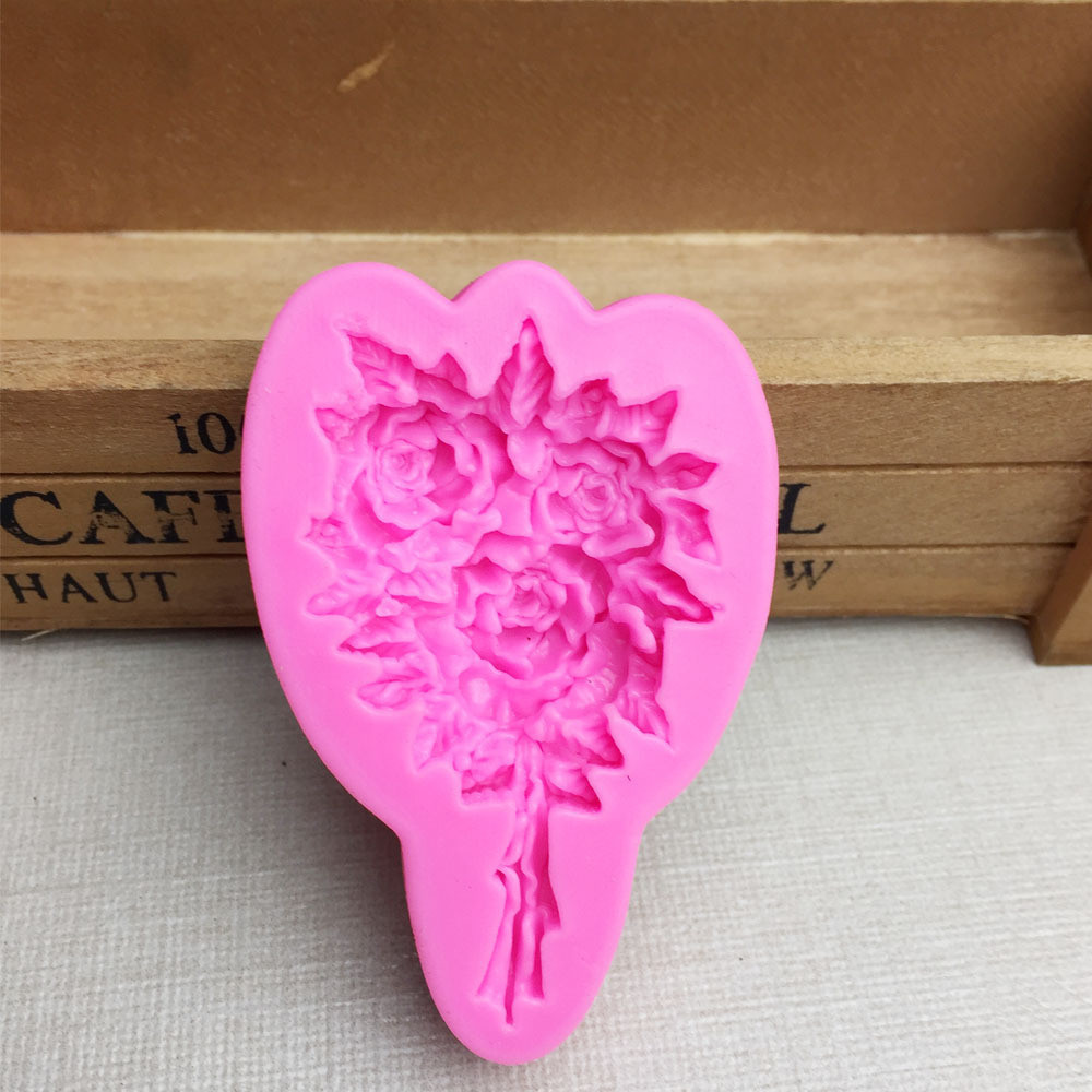 Молд кондитерский Букет роз 73 на 40 мм розовый Киев - изображение 6