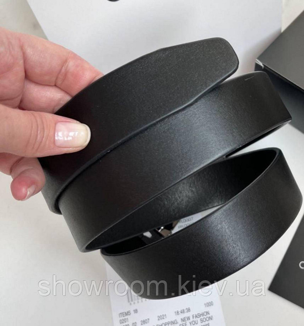 Чоловічий шкіряний ремінь із пряжкою автомат (311) чорний Київ - фото 2