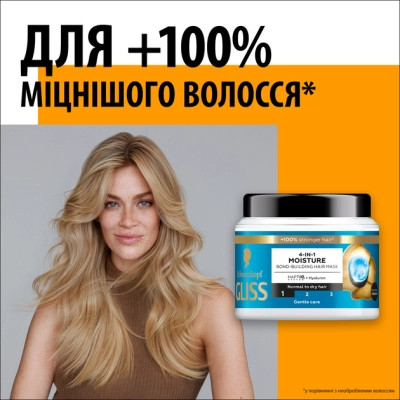 Маска для волос Gliss 4-In-1 Aqua Revive Moisture Bond-Building Hair Mask 400 мл (9000101726213) Винница - изображение 2