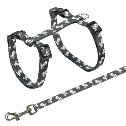 Шлейка з повідцем Trixie Skull для котів, нейлон, 27-45 см/10 мм (кольори в асортименті) Вінниця - фото 4