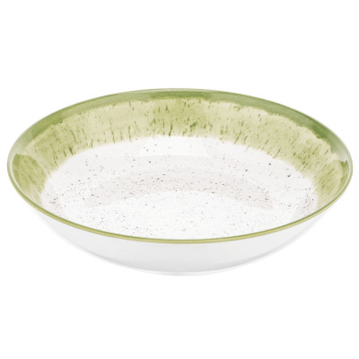 Тарілка Ardesto Siena, 20см, порцеляна, біло-зелений (AR2920SWG) Вінниця - фото 3