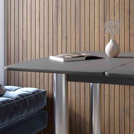 Обеденный стол раскладной LION Нота Антрацит 60x90/90x120 (LION-041276) ТОП Львов