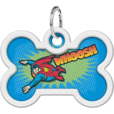 Адресник для животных WAUDOG Smart ID с QR паспортом "Полет Супермена", кость 40х28 мм (0640-1017) Винница