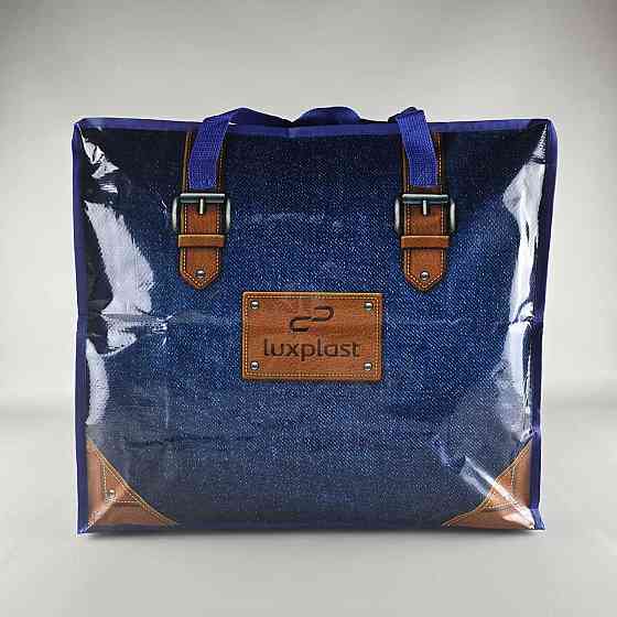 Полипропиленовая сумка на змейке  хозяйственная  с цветным рисунком №3 Джинс (1 шт) Харьков