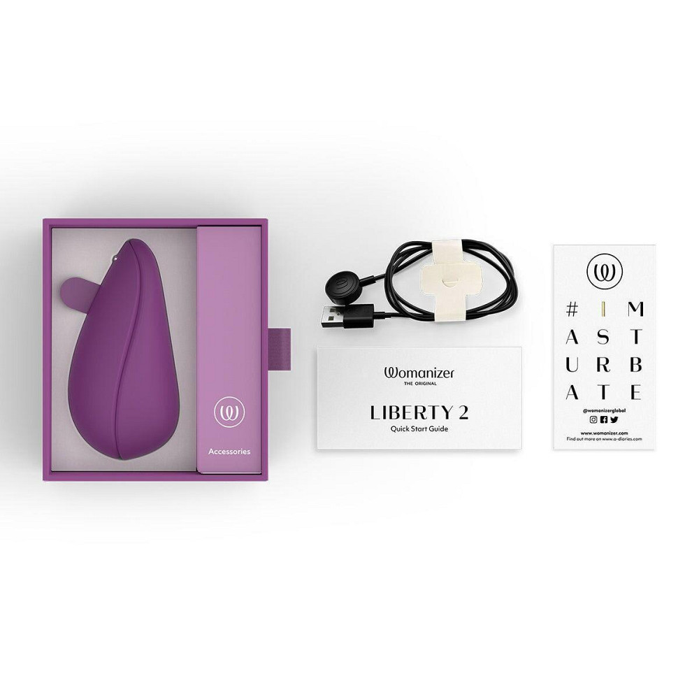 Вакуумний кліторальний стимулятор Womanizer Liberty 2 Purple, 8 режимів, магнітна кришечка Sex Aura Київ - фото 7