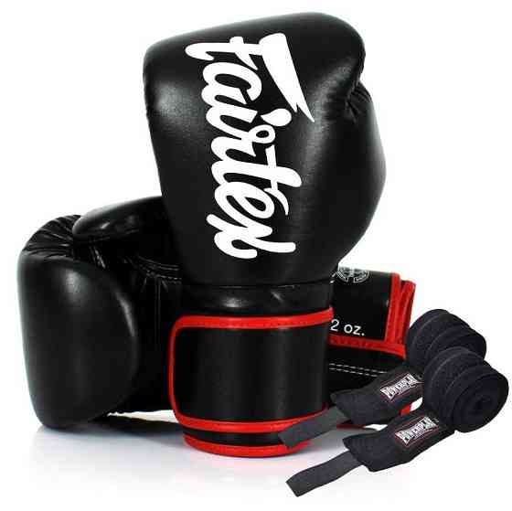 Боксерські рукавиці Fairtex BGV14 Black 12 унцій (бинти в комплекті) Каменское