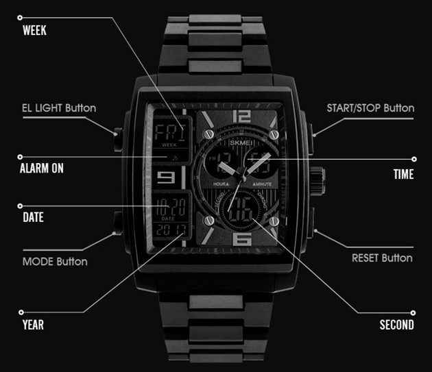 Наручний годинник Durable Skmei 1274 сині Вінниця - фото 7