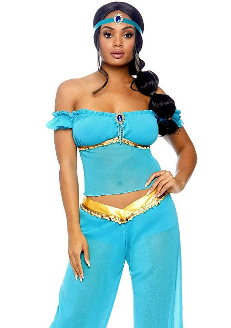 Костюм принцеси Жасмин S Leg Avenue Arabian Beauty, 3 предмети, бірюзовий Sex Aura Київ - фото 3