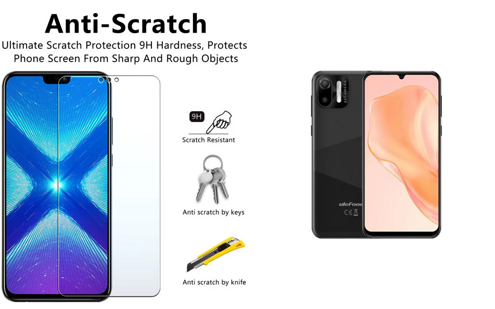 Защитное стекло NeoGlass для Ulefone Note 6, Note 6P, Note 6T – ультрапрозрачное и устойчивое Киев - изображение 1