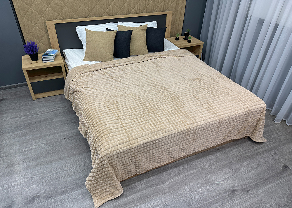 Плед-покривало Кубик 200х220 см (+-10см) Бежевий (87-232) Київ - фото 5