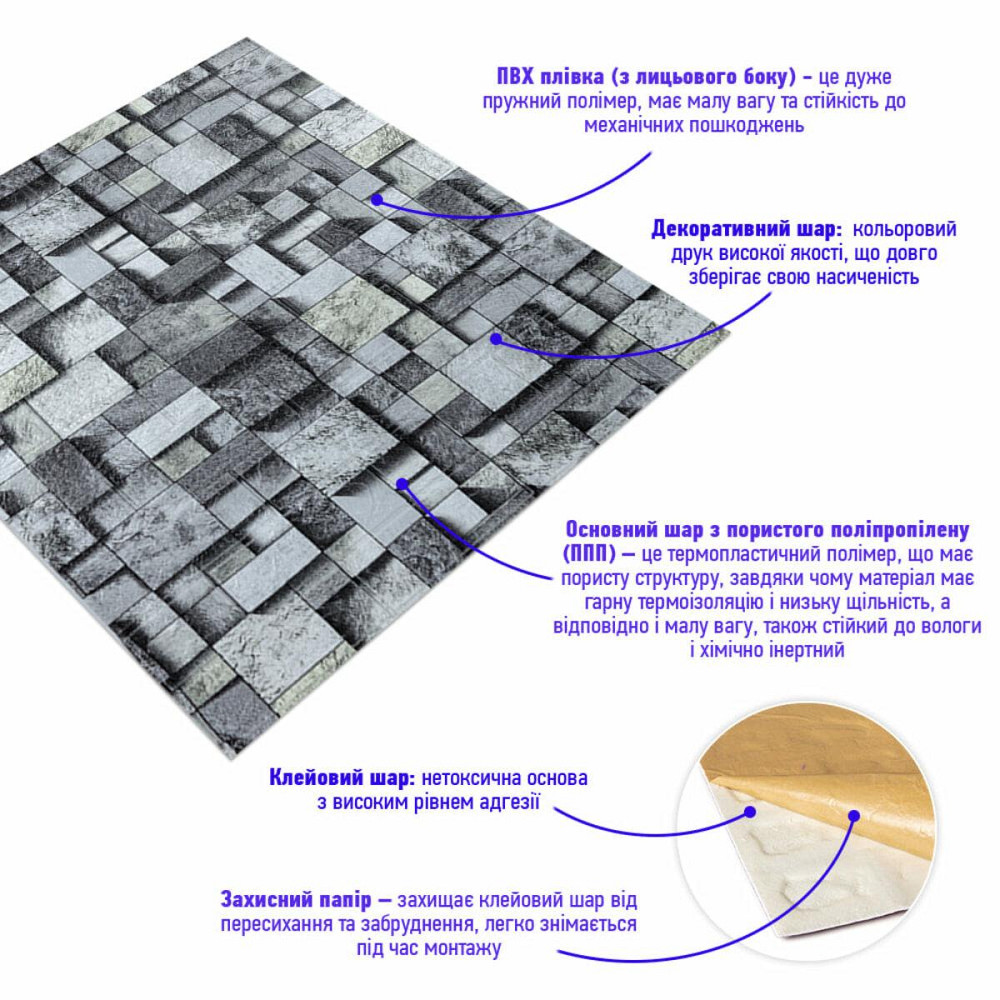 Стінова панель Графітовий кубік Киев - изображение 2
