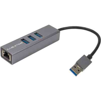 Концентратор Cabletime USB 3.0 to 3xUSB 3.0 + RJ45 0.15m (CA913374) Вінниця