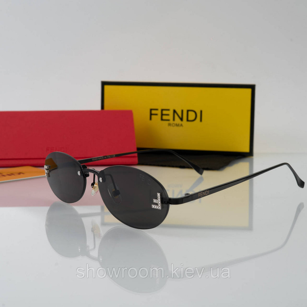 Жіночі брендові безоправні окуляри Fendi (48400) black Київ - фото 1
