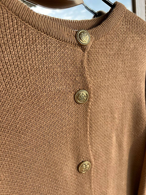 Кардиган женский MIX RAY 6722 золотые пуговицы короткий простой, карамель, one size Киев - изображение 6