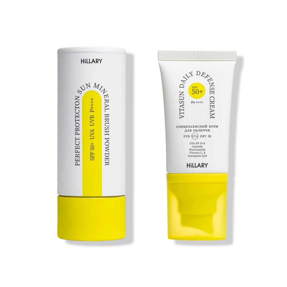 Сонцезахисна мінеральна пудра бежева з SPF 50 + Сонцезахисний крем для обличчя SPF 50+ Киев - изображение 1
