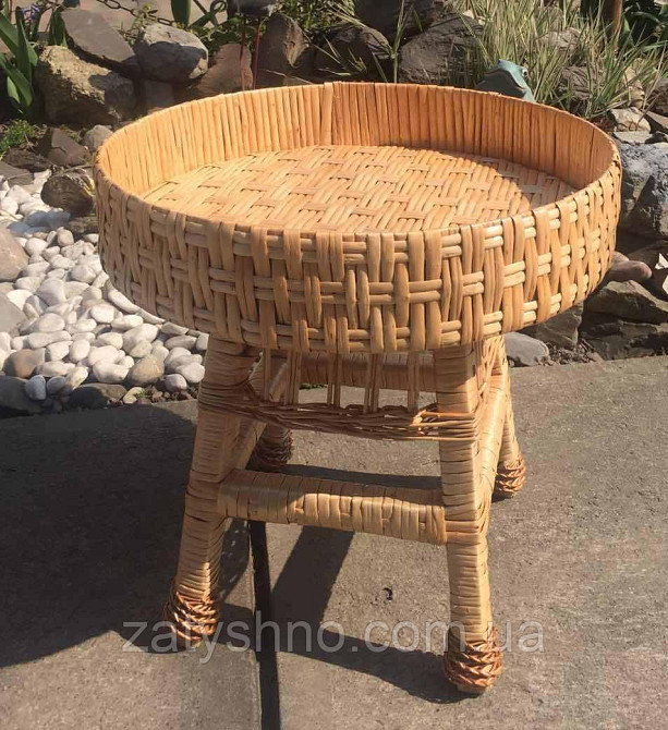 Столик плетений журнальний з високим бортиком Київ - фото 3