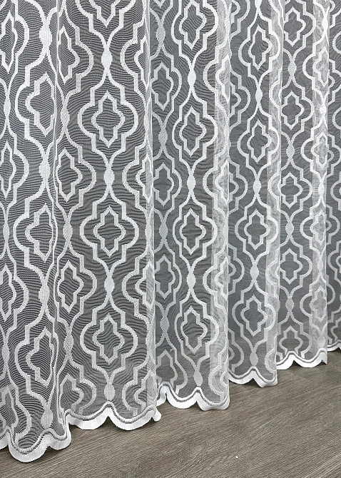Тюль жаккард, цвет белый 1609т Киев - изображение 5