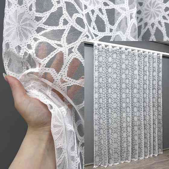 Тюль жаккард, цвет белый 1605т Киев