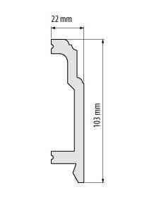 Плінтус під фарбування з дюрополімер Елегант LPC - 26 (2.44м. п.) 103х22мм Дніпро
