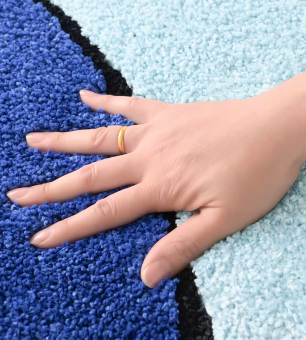 Коврик для ванной и душа коврик для ног в ванную комнату,микрофибра,атискользящий 40х60 см,синий с узором Каменец-Подольский - изображение 7