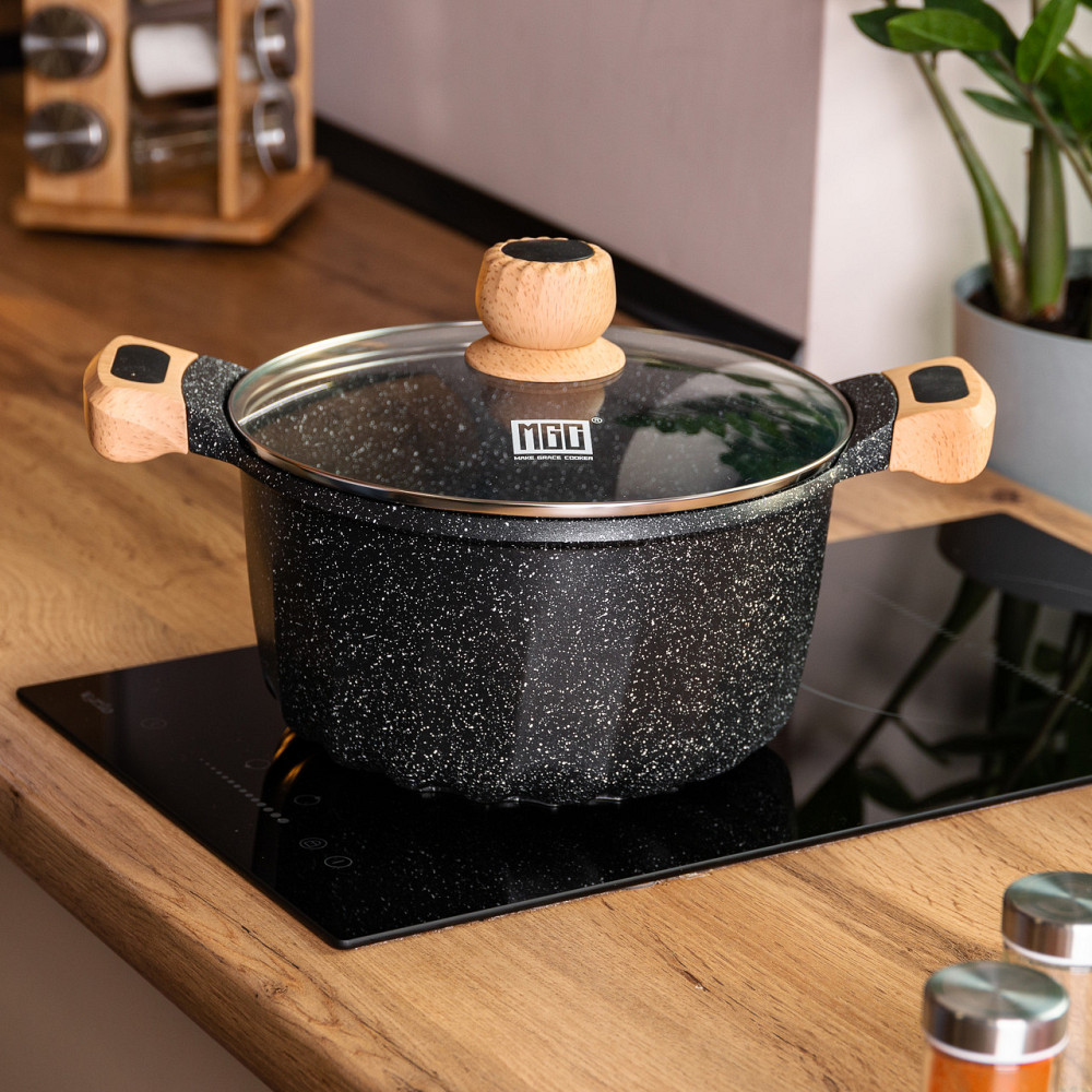 Большая алюминиевая кастрюля с крышкой, диаметр 28 см, с антипригарным покрытием, 8 литров HP-4-434B Киев - изображение 5