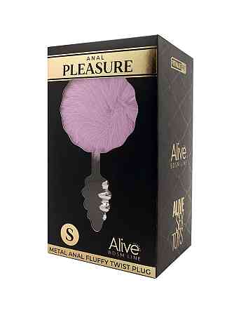 Анальная рельефная пробка Alive Anal Pleasure с светло-фиолетовым хвостом, S Sex Aura Киев