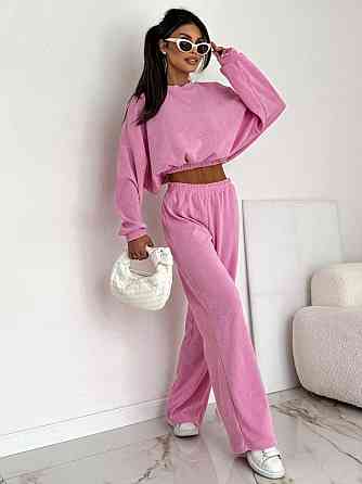 Женский стильный повседневный костюм двойка рубчик Одесса