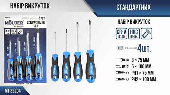 Набір викруток Molder MT32204 4шт Львів