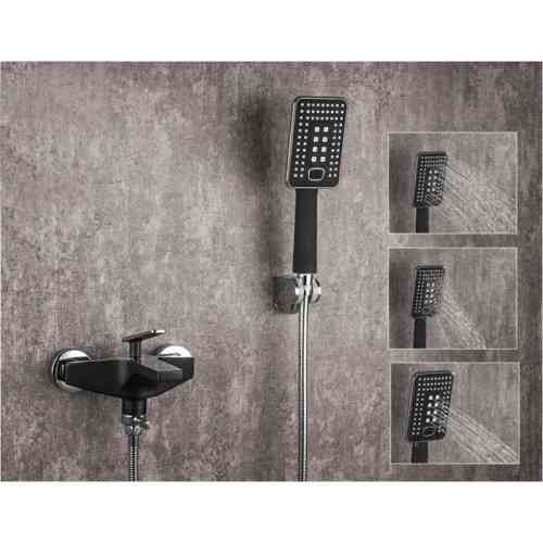 Змішувач для ванни з душовим гарнітуром Frap H57 F3257 чорний/хром Київ